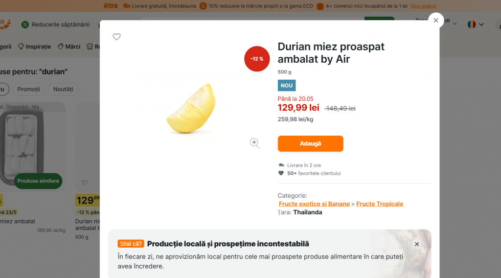 Un magazin din România vinde cel mai împuțit fruct din lume